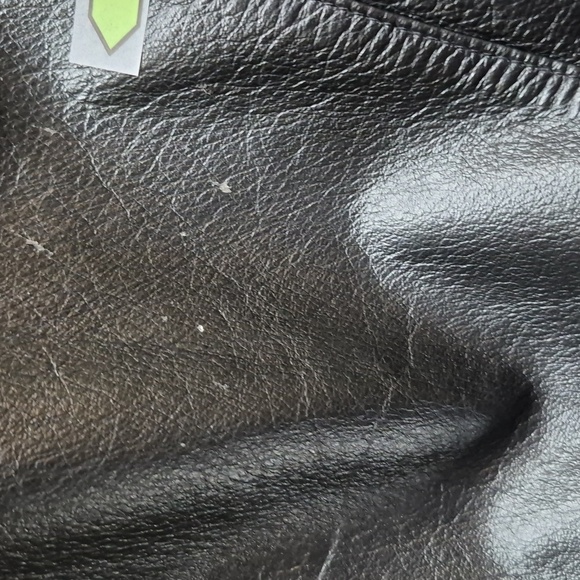 Apostrophe Womens Hidden Button-Front Black Leather Blazer Shirt Jacket - Size 8 - Picture 15 of 15